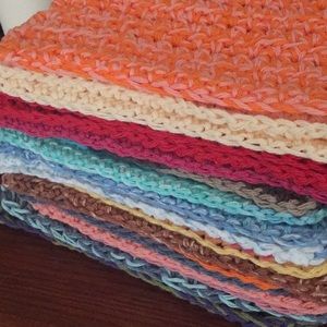 Crocheted cotton washcloths